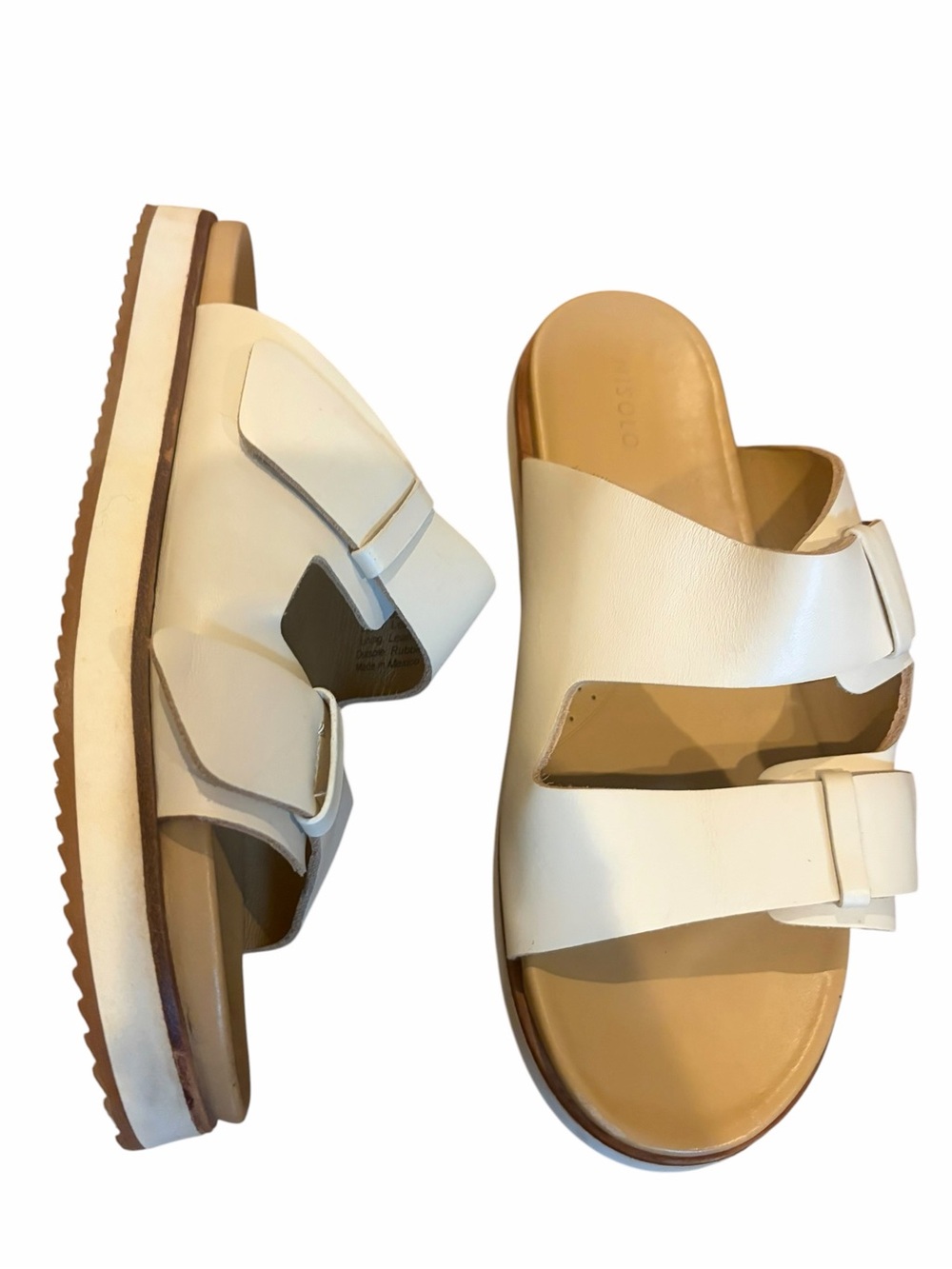 Nisolo Ella Leather Flatform Sandal Bone size 9